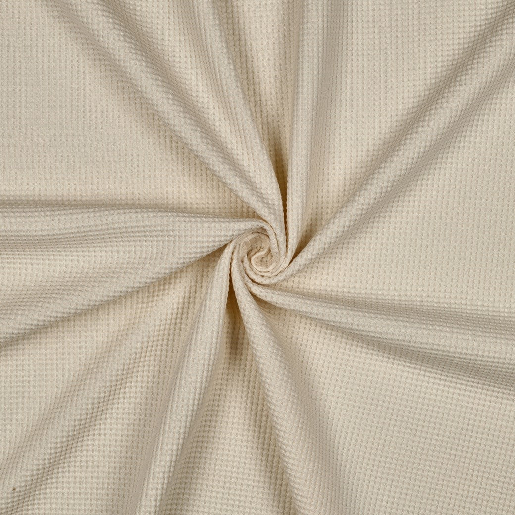Small Waffle Cotton Jersey - Light Stone