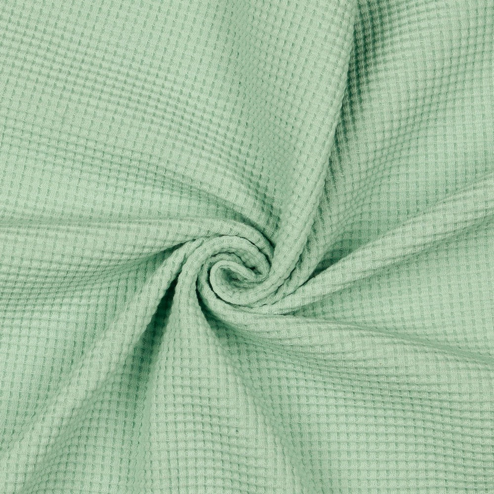 Small Waffle Cotton Jersey - Mint Green