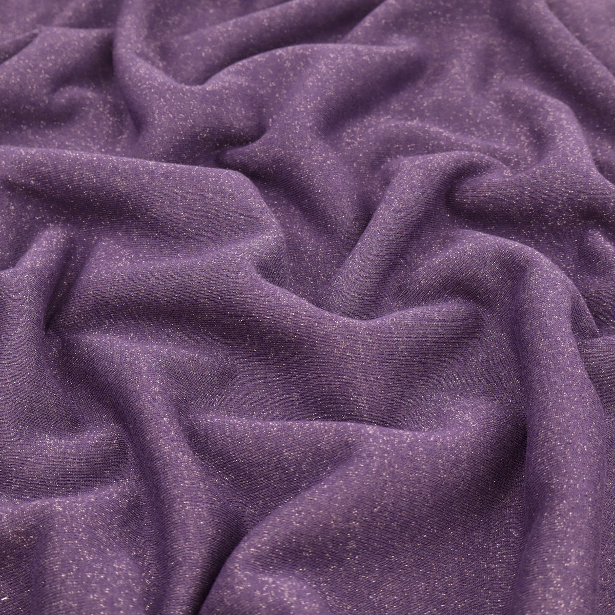 Glitter Sweatshirt Cotton Jersey Fabric- Purple