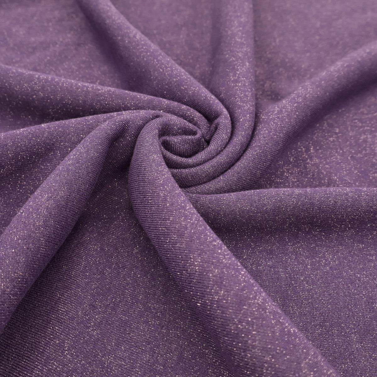 Glitter Sweatshirt Cotton Jersey Fabric- Purple