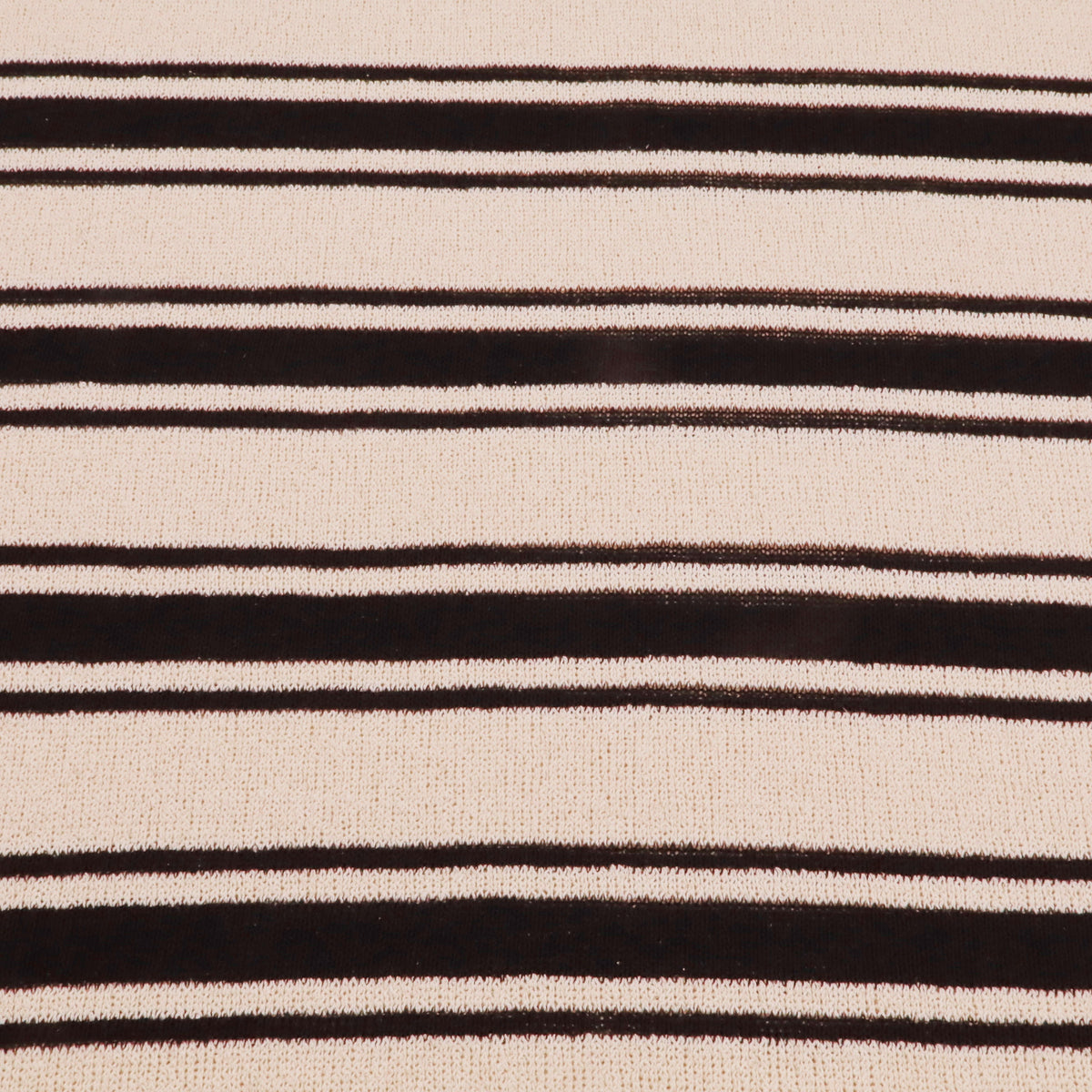 Stripe Knitted Cotton Mix Jacquard Jumper Sweater Fabric - Black
