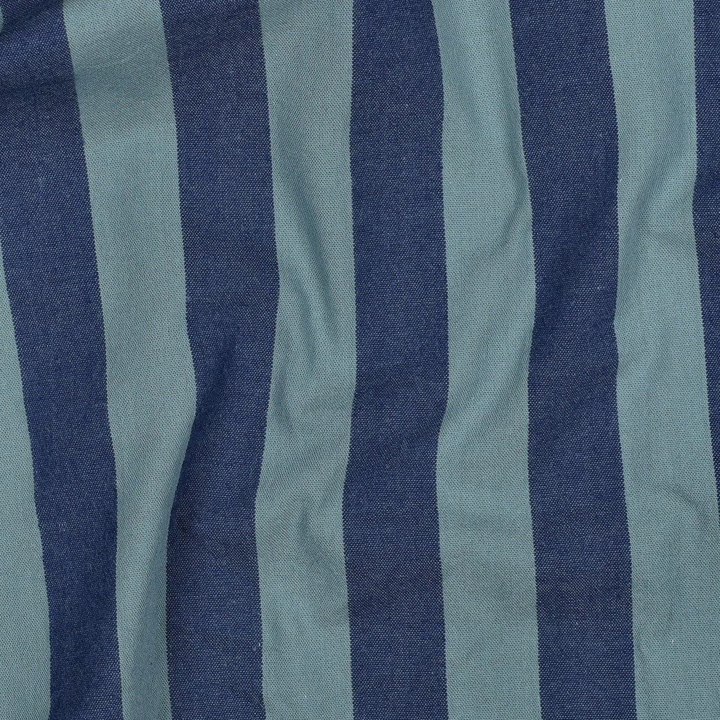 Verona Striped Yarn-Dyed Cotton Dressmaking Fabric - Navy & Muted Teal