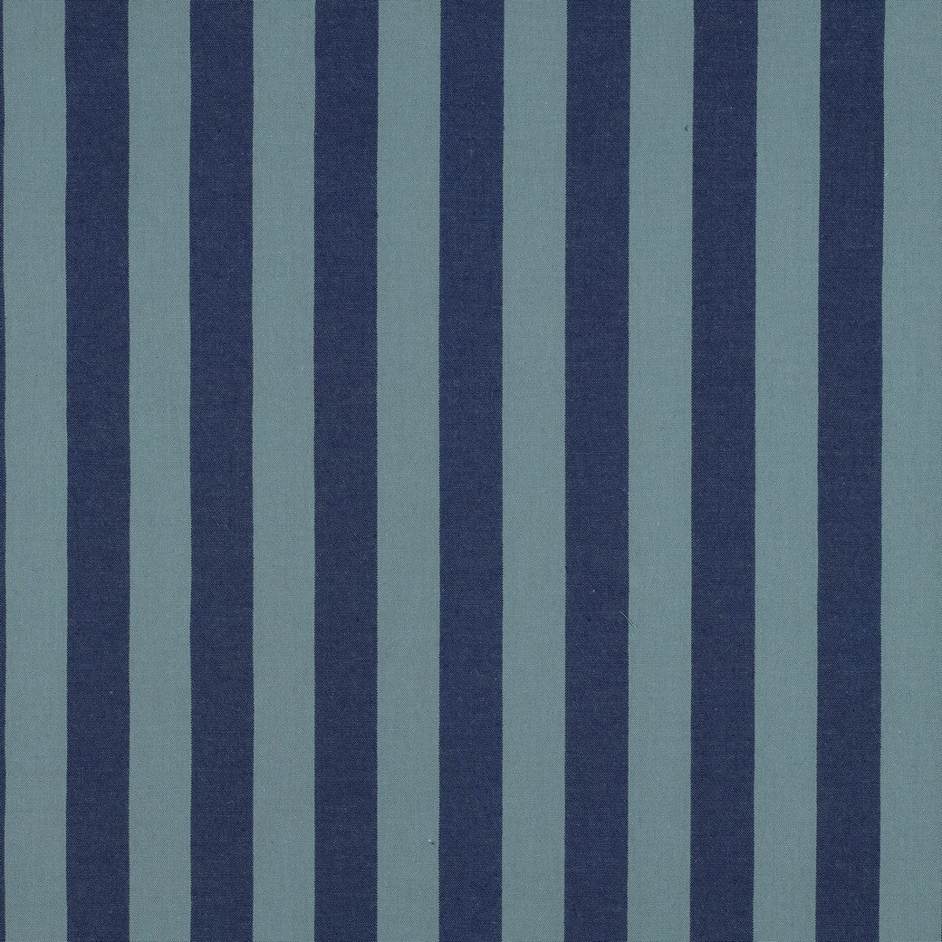 Verona Striped Yarn-Dyed Cotton Dressmaking Fabric - Navy & Muted Teal