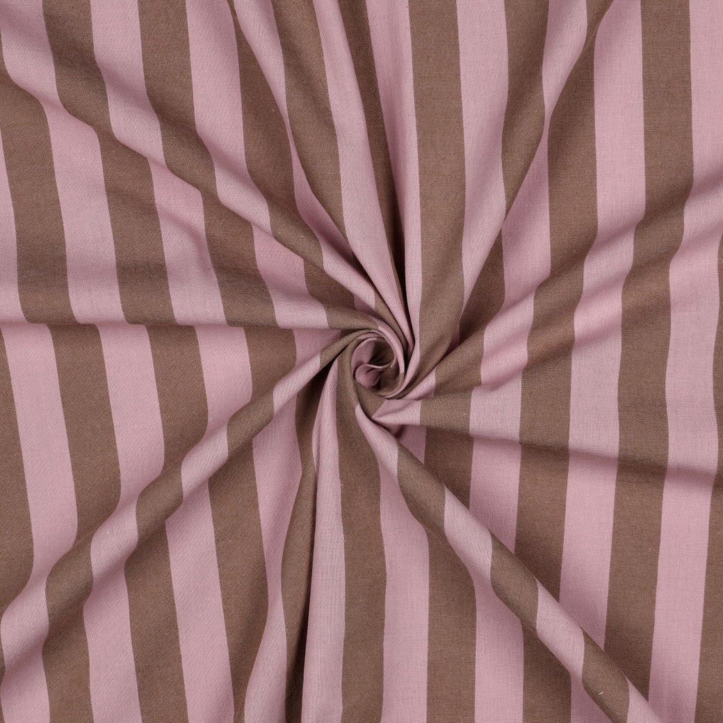 Verona Striped Yarn-Dyed Cotton Dressmaking Fabric - Pink & Brown