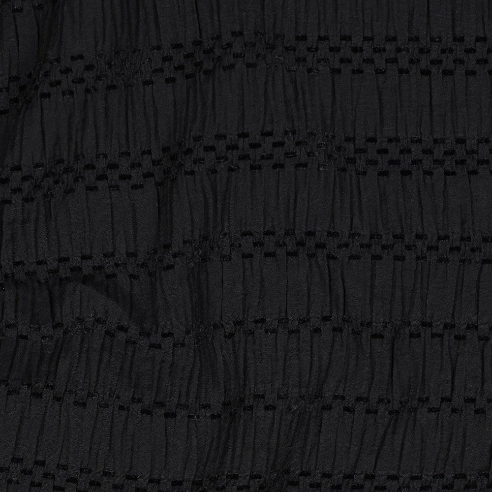 Textured Stripe Chenille Jacquard Dressmaking Fabric -Black