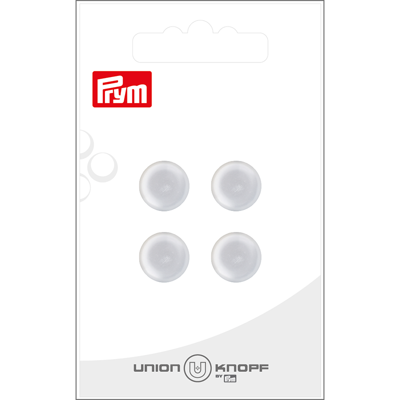 Prym Union Knopf Poly-Button Shank 12mm White - Pack of 4