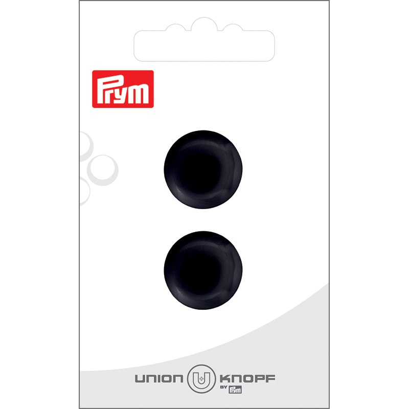Prym Union Knopf Poly-Button Shank 18mm Black - Pack of 2