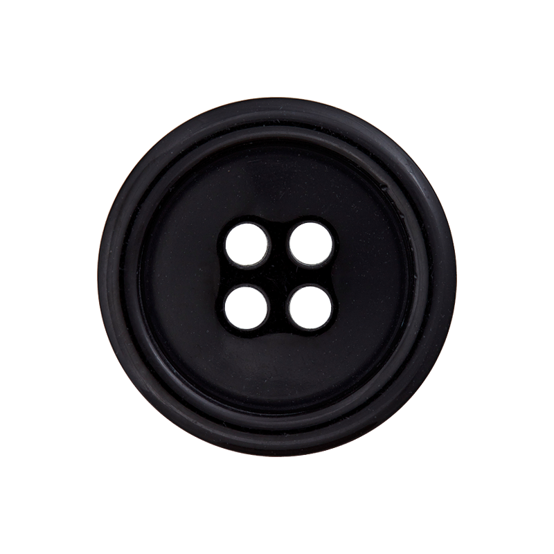 Prym Union Knopf Poly-Button 4 Hole 25mm Black - Pack of 2