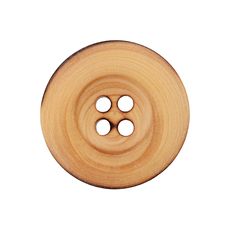 Prym Union Knopf Wood Button 4 Hole 10mm Beige - Pack of 4