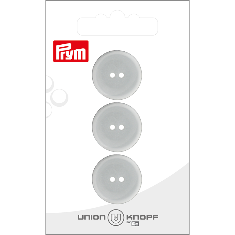 Prym Union Knopf Poly-Button 2 Hole 20mm Transparent - Pack of 3