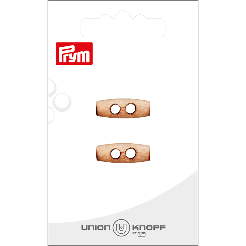 Prym Union Knopf Wood Button 2 Hole 20mm Cream - Pack of 2