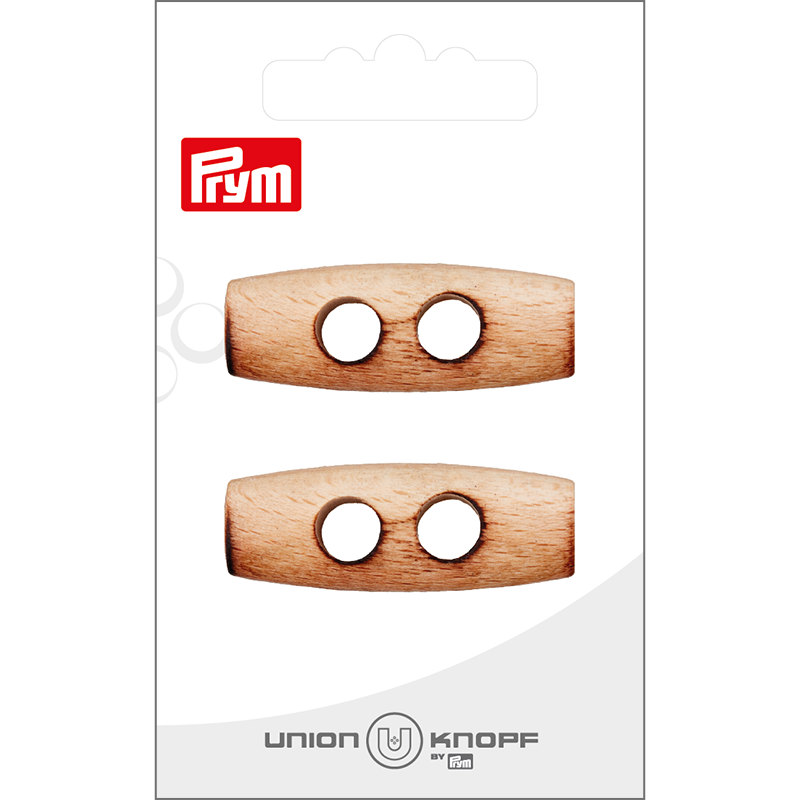 Prym Union Knopf Wood Button 2 Hole 41mm Cream - Pack of 2