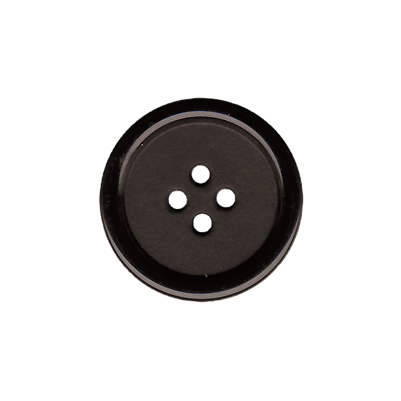 Prym Union Knopf Poly-Button 4 Hole 20mm Black - Pack of 3