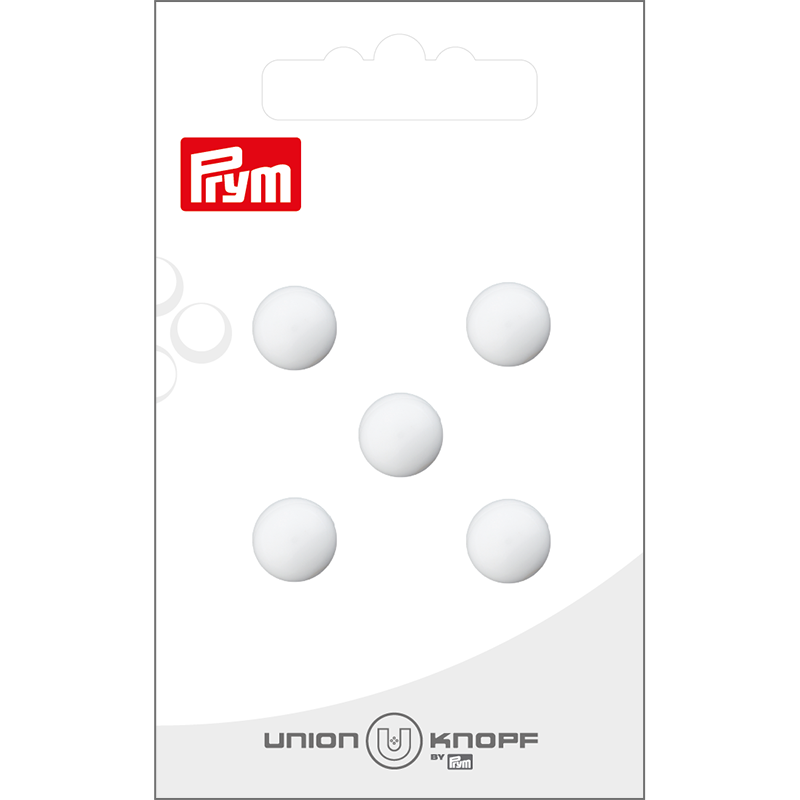 Prym Union Knopf Poly-Button Shank 10mm White - Pack of 5