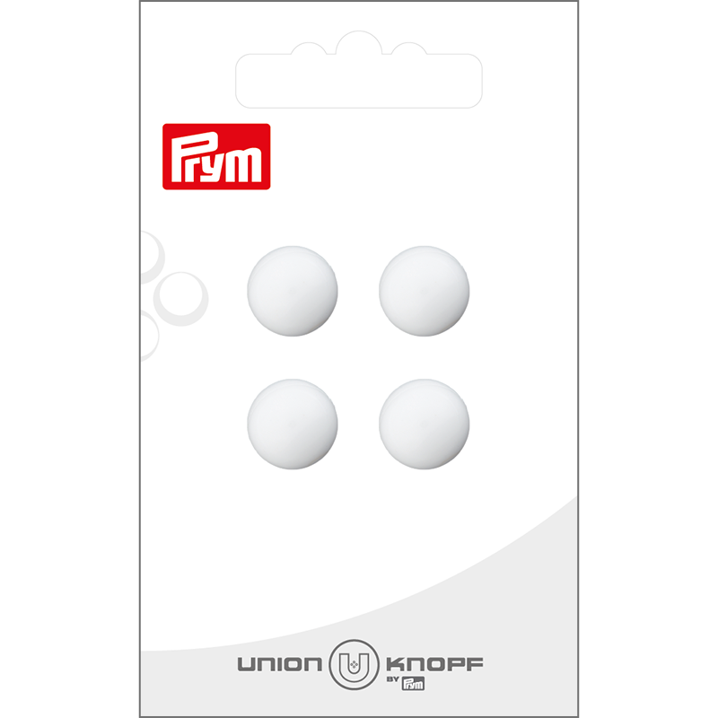Prym Union Knopf Poly-Button Shank 12mm White - Pack of 4