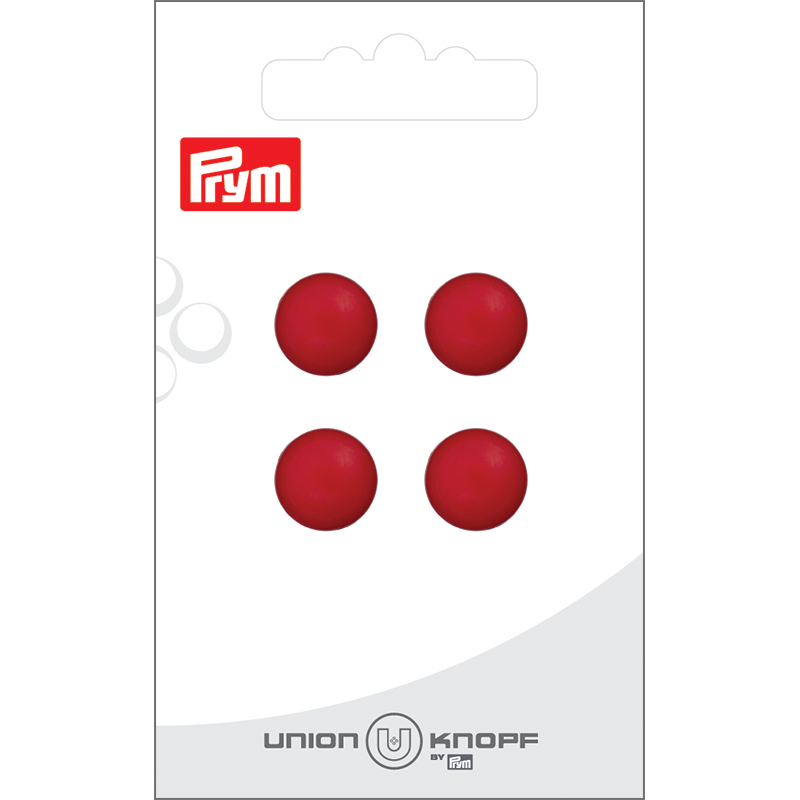 Prym Union Knopf Poly-Button Shank 12mm Red - Pack of 4
