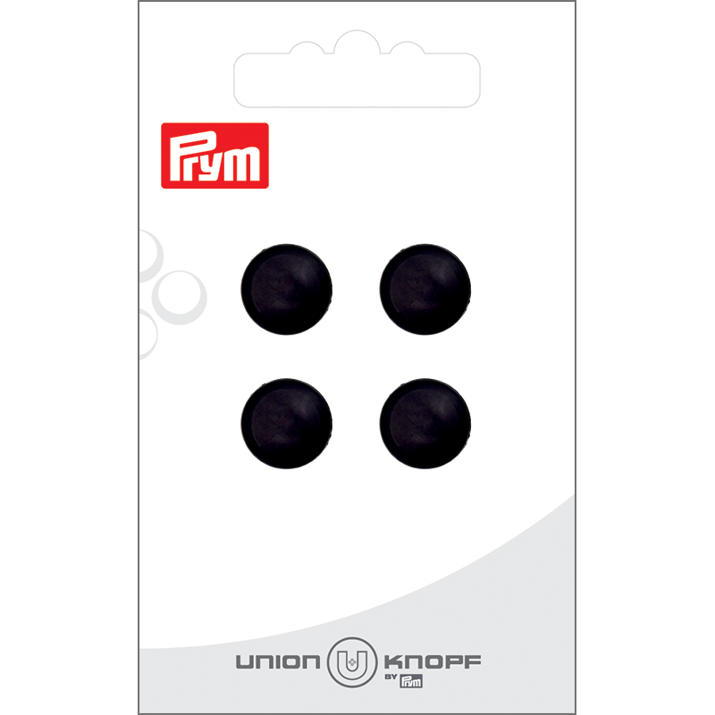 Prym Union Knopf Poly-Button Shank 12mm Black - Pack of 4