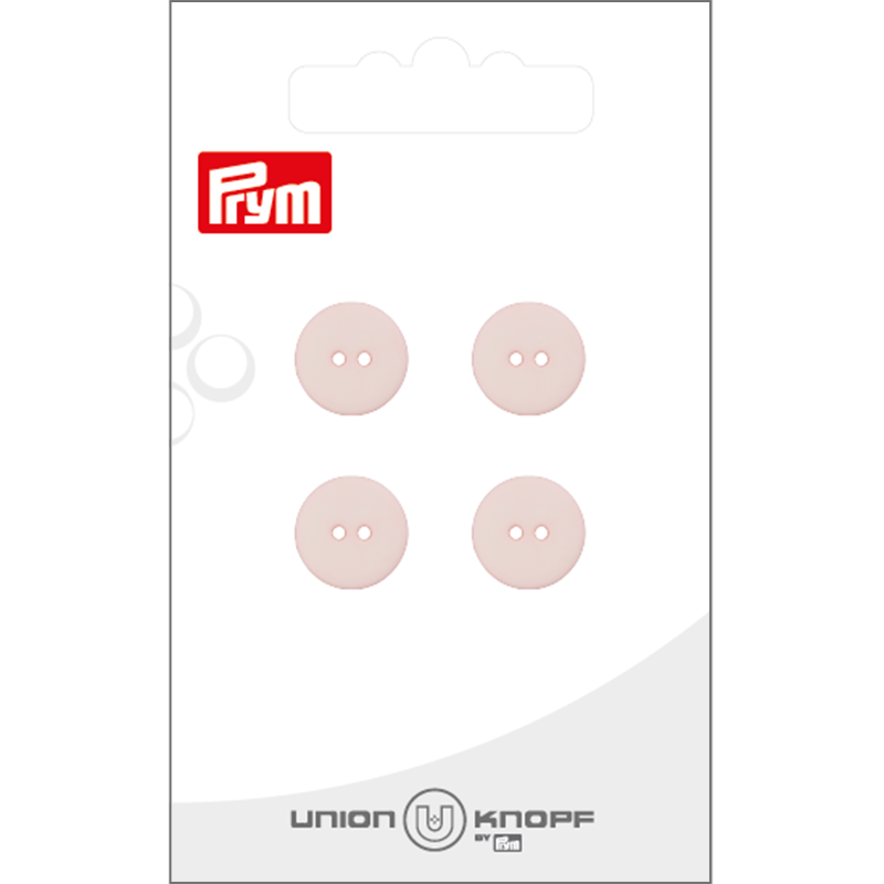 Prym Union Knopf Poly-Button 2 Hole 12mm Rose - Pack of 4