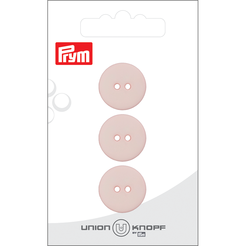 Prym Union Knopf Poly-Button 2 Hole 18mm Rose - Pack of 3