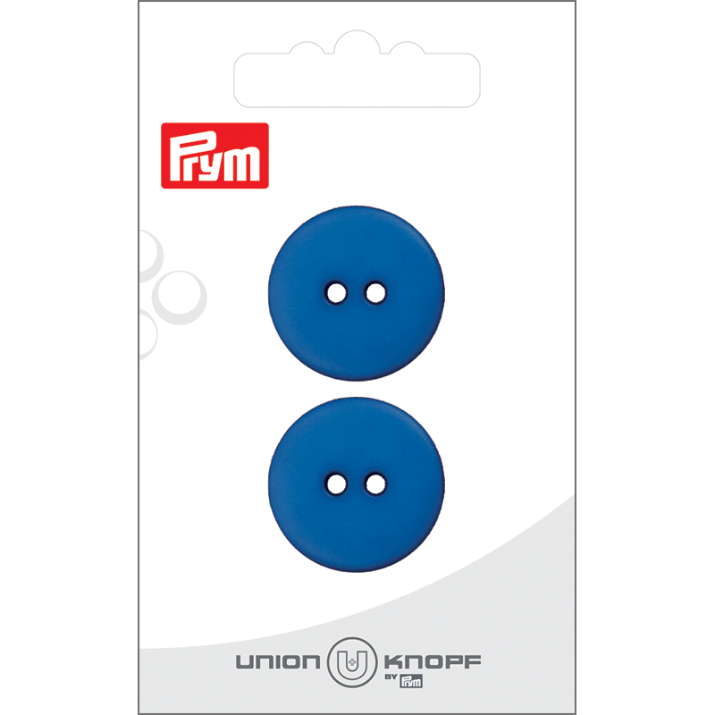Prym Union Knopf Poly-Button 2 Hole 23mm Blue - Pack of 2