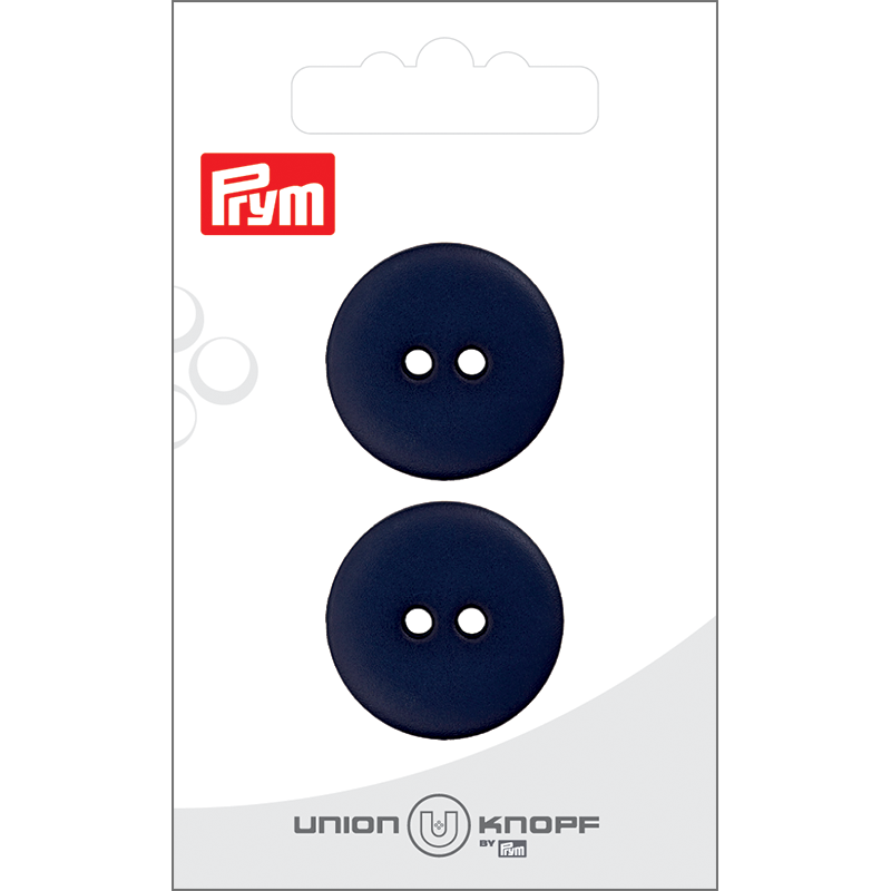 Prym Union Knopf Poly-Button 2 Hole 25mm Navy - Pack of 2