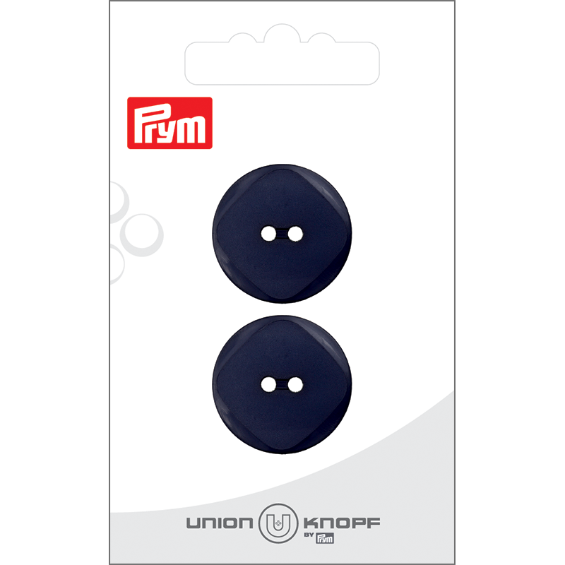 Prym Union Knopf Poly-Button 2 Hole 23mm Navy - Pack of 2
