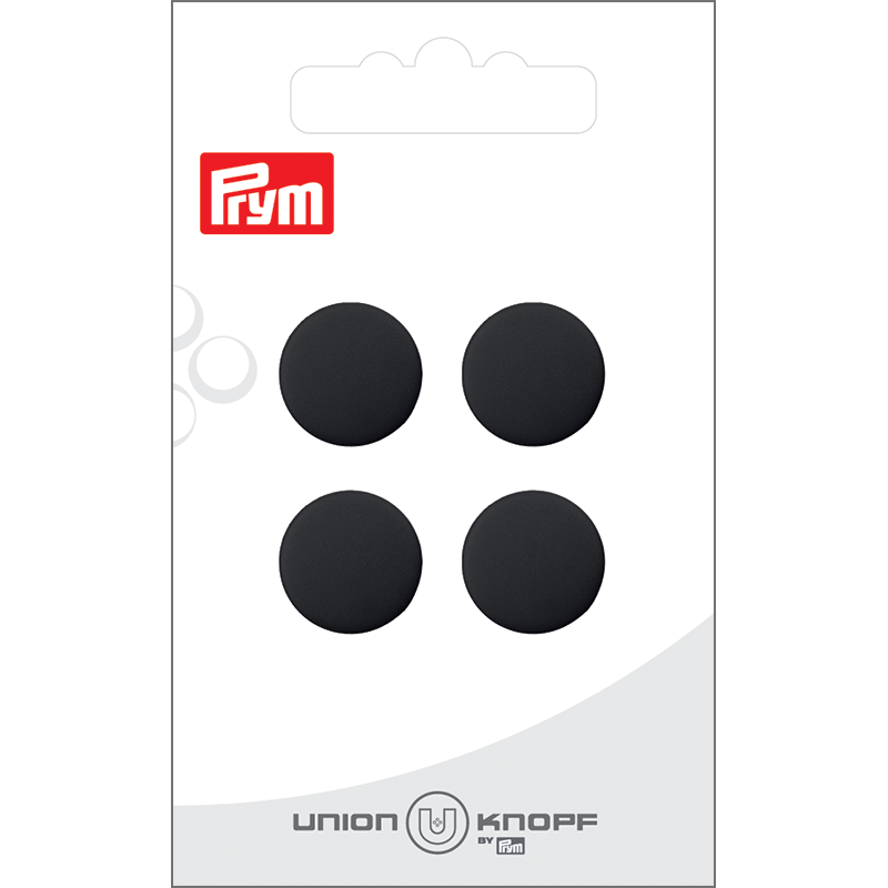Prym Union Knopf Poly-Button Shank 15mm Black - Pack of 4