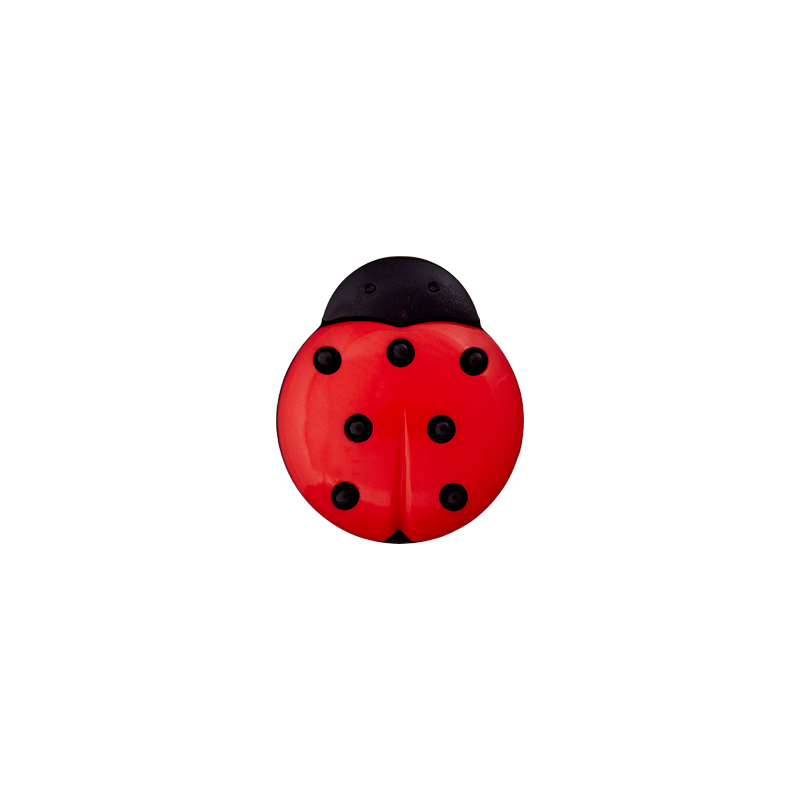 Prym Union Knopf Poly-Button Shank Ladybird 14mm Red - Pack of 4