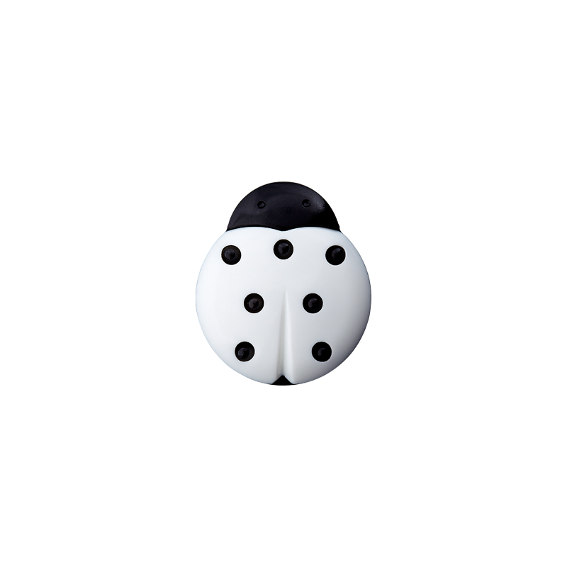 Prym Union Knopf Poly-Button Shank Ladybug 18mm White - Pack of 3