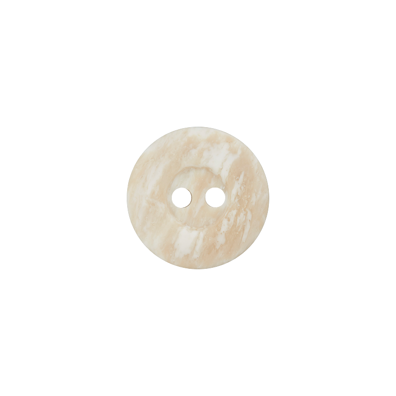 Prym Union Knopf Poly-Button 2 Hole 15mm Beige - Pack of 4