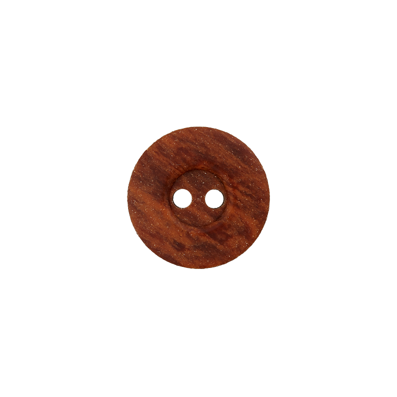 Prym Union Knopf Poly-Button 2 Hole 15mm Dark Brown - Pack of 4