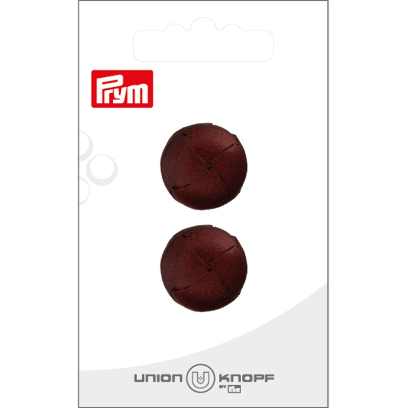 Prym Union Knopf Leather Button Shank 20mm D-Brown - Pack of 2