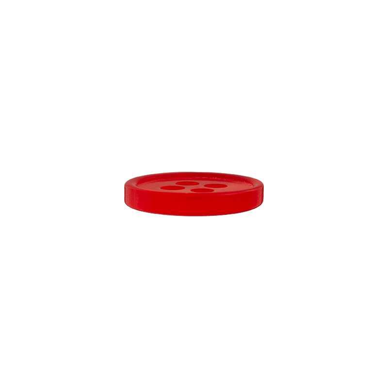 Prym Union Knopf Poly-Button 4 Hole 12mm Red - Pack of 4