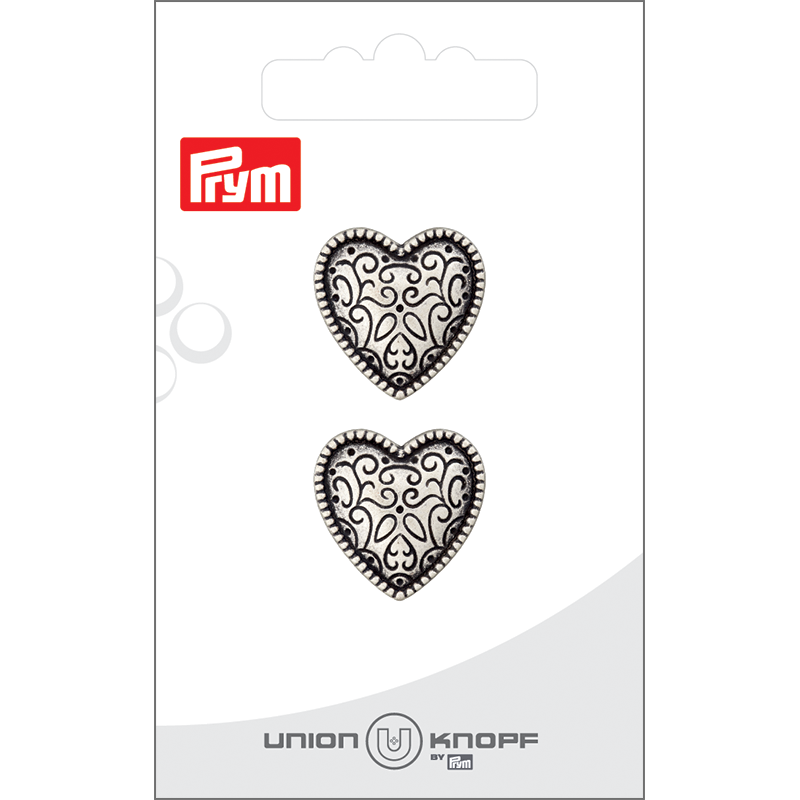 Prym Union Knopf Metal Button Shank 20mm Antique Silver - Pack of 2