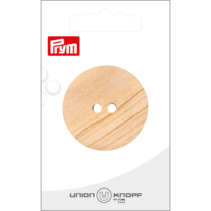 Prym Union Knopf Wood Button 2 Hole 38mm Beige - Pack of 1