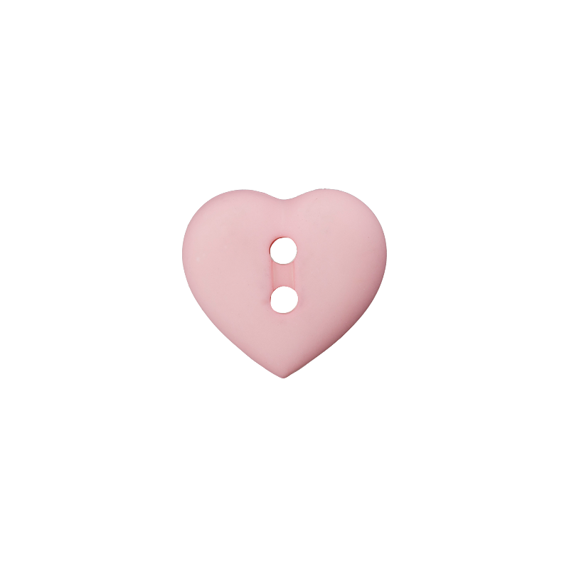 Prym Union Knopf Poly-Button 2 Hole Heart 12mm Rose - Pack of 4