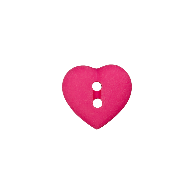 Prym Union Knopf Poly-Button 2 Hole Heart 12mm Pink - Pack of 4
