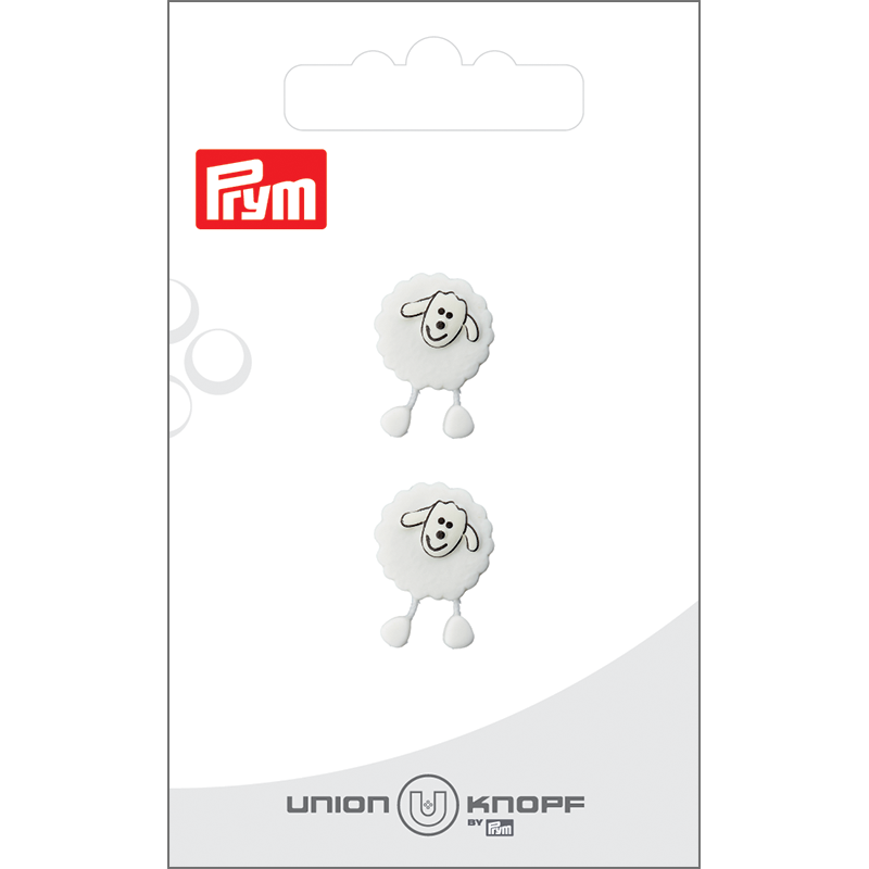 Prym Union Knopf Poly-Button Shank Sheep 18mm White - Pack of 2