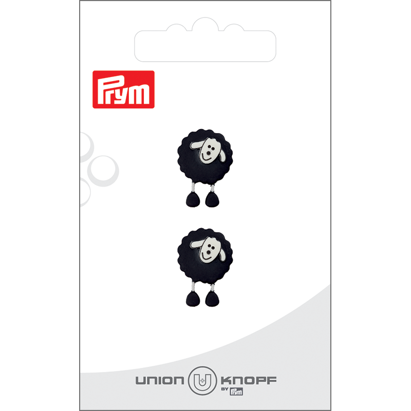 Prym Union Knopf Poly-Button Shank Sheep 18mm Black - Pack of 2