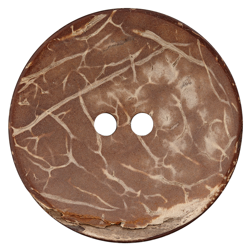 Prym Union Knopf Coconut Button 2 Hole 50mm M-Brown - Pack of 1