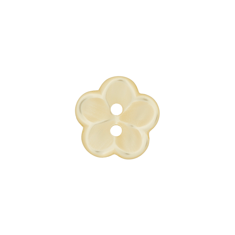Prym Union Knopf Poly-Button 2 Hole Flower 12mm Yellow - Pack of 4