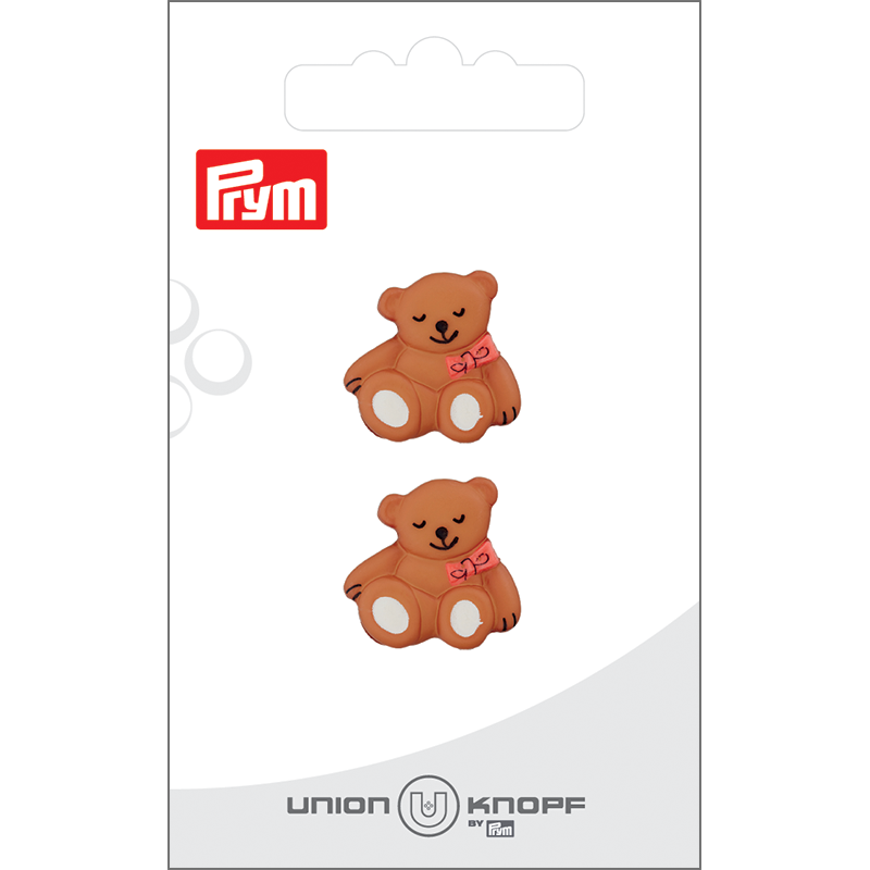 Prym Union Knopf Poly-Button Shank Bear 19mm Beige - Pack of 2