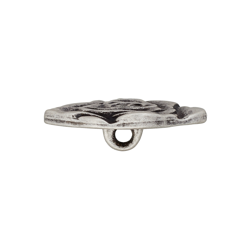 Prym Union Knopf Metal Button Shank 15mm Antique Silver - Pack of 3