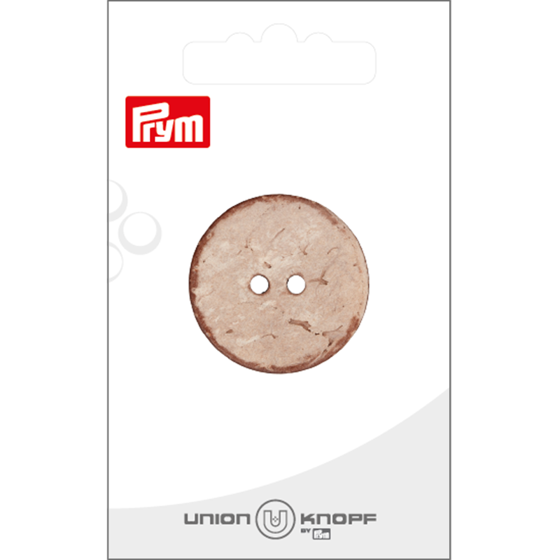 Prym Union Knopf Coconut Button 2 Hole 30mm L-Brown - Pack of 1
