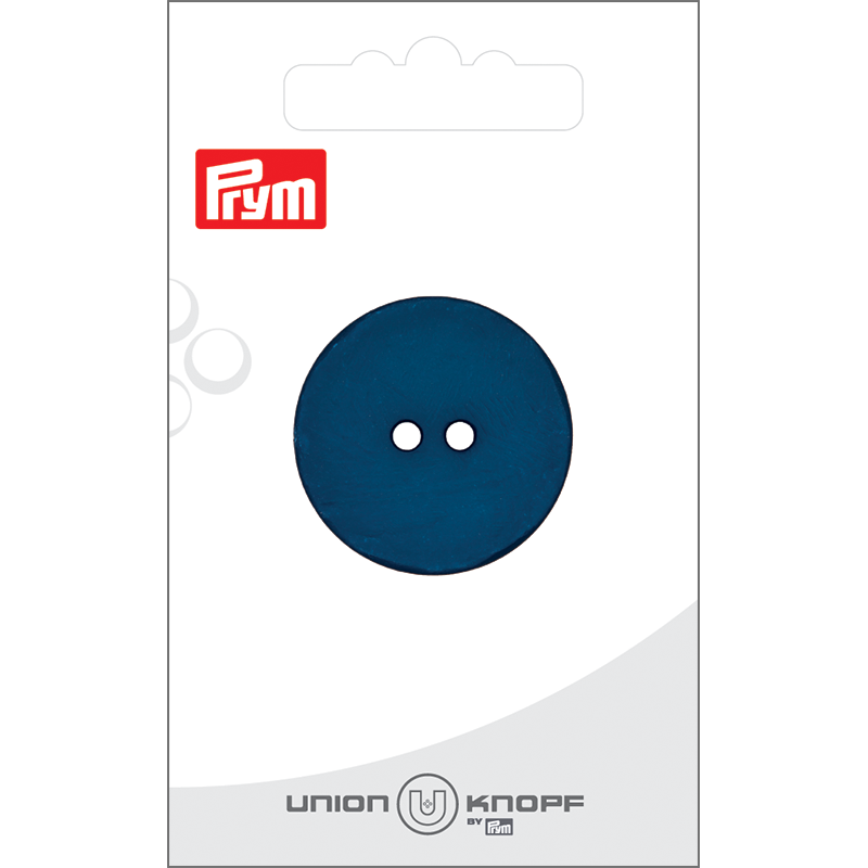 Prym Union Knopf Poly-Button 2 Hole 30mm Blue - Pack of 1
