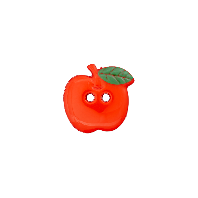 Prym Union Knopf Poly-Button 2 Hole Apple 18mm Red - Pack of 4
