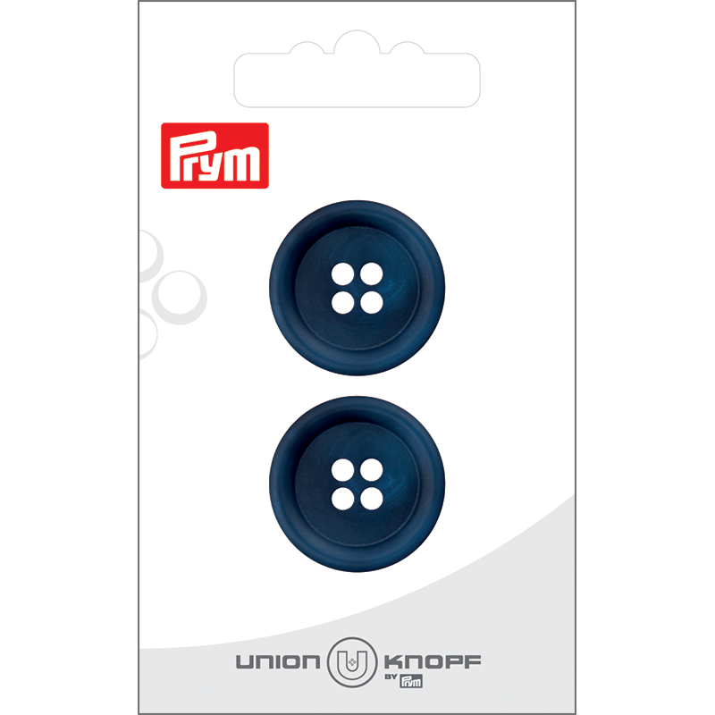 Prym Union Knopf Poly-Button 4 Hole 23mm Navy - Pack of 2
