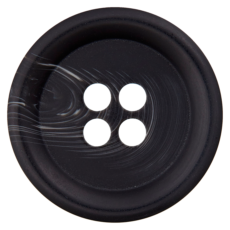 Prym Union Knopf Poly-Button 4 Hole 23mm Black - Pack of 2