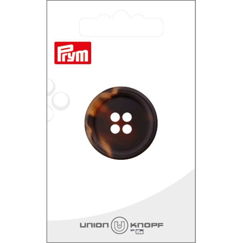 Prym Union Knopf Poly-Button 4 Hole 28mm Dark Brown - Pack of 1