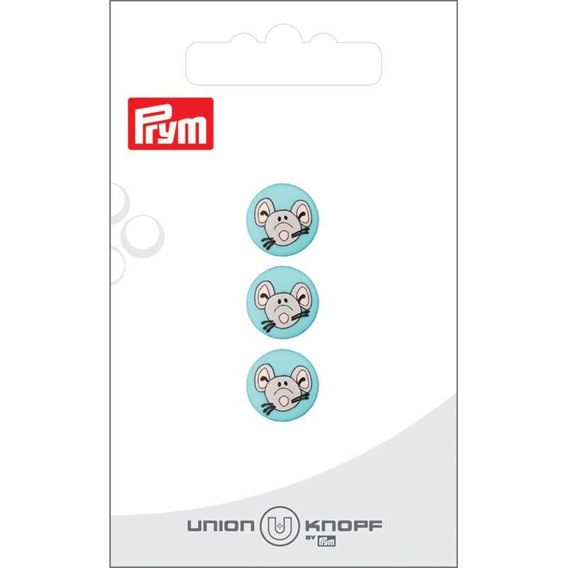 Prym Union Knopf Poly-Button Shank Mouse 12mm Turq.Green - Pack of 3